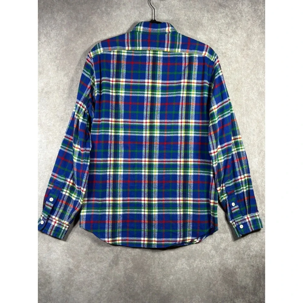 Polo Ralph Lauren Shirt Mens Large Blue Plaid Flannel Classic Fit Button Up -